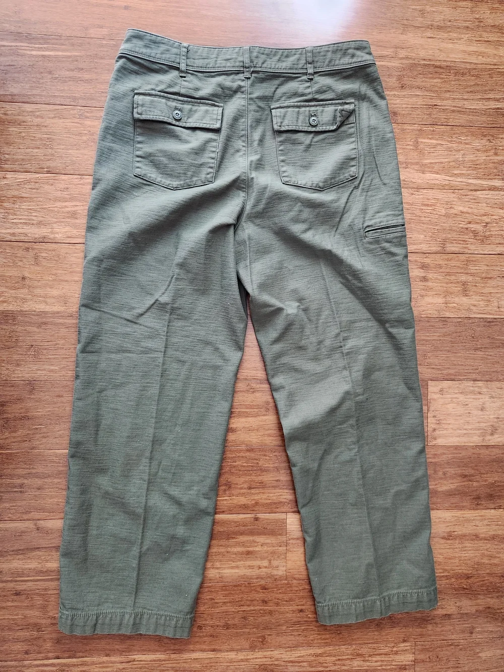 J. Crew Womens Olive Green Wide Leg Cargo Pants, Size 10